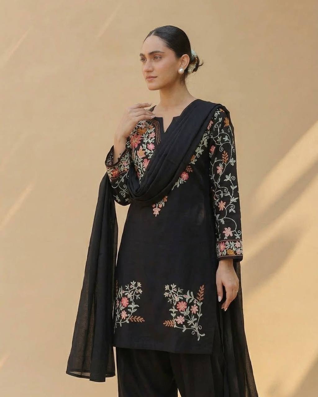 Ethereal Obsidian Floral Heritage Suit